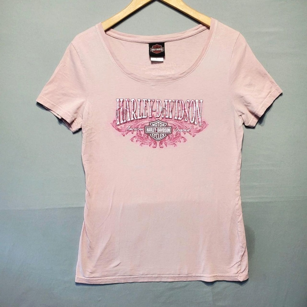 Harley Davidson Grand Cayman Shirt Women Large Pink Biker Motorcycle Graphic Tee